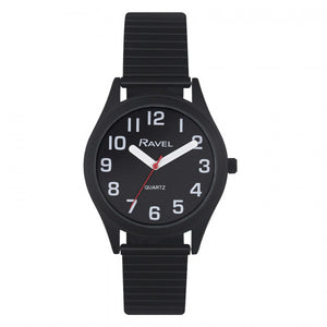 REFLEX/RAVEL ULTRA CLEAR ROUND Basic Quartz on Black Expanding Bracelet Black dial R0225.33