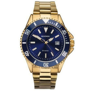 Sekonda 1516 Mens Gold Plated Divers Bracelet watch