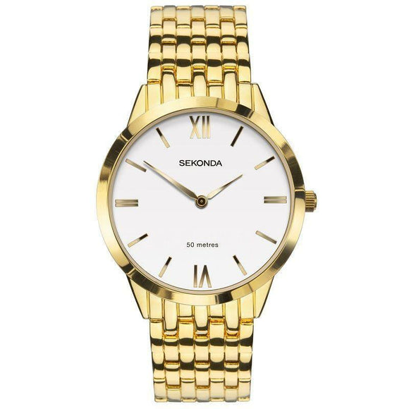 Sekonda 1610 Mens Gold Plated Dress bracelet watch