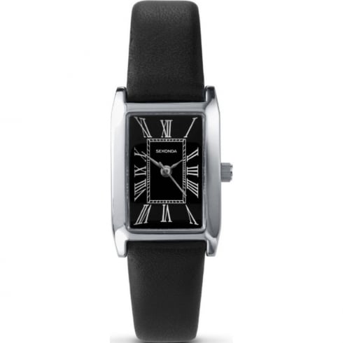 Sekonda 4026 Ladies Analogue Roman Numerals Black Leather Casual Strap Watch