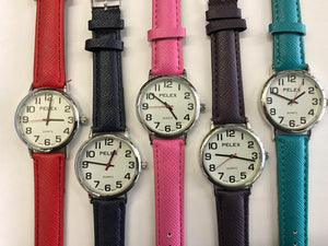 Pelex 10pc Basic Quartz on COLOURED Strap